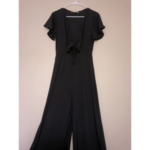 Charcoal Jumpsuit with Side Slits